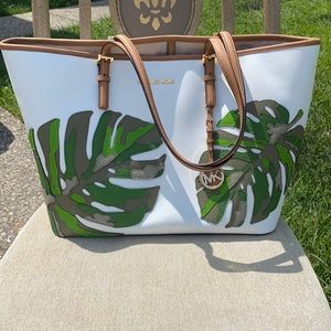 Michael Kors palm leaf tote